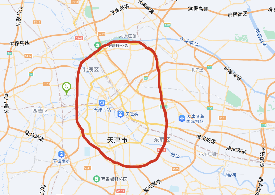 天津市外环线地图图片
