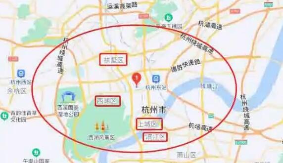2022杭州禁摩区域地图：只有杭州市区禁摩