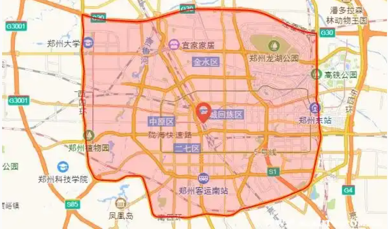 2022郑州禁摩区域地图